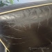 Black Leather Sofa Set With Trim - Loveseat, Armchair, Ottoman